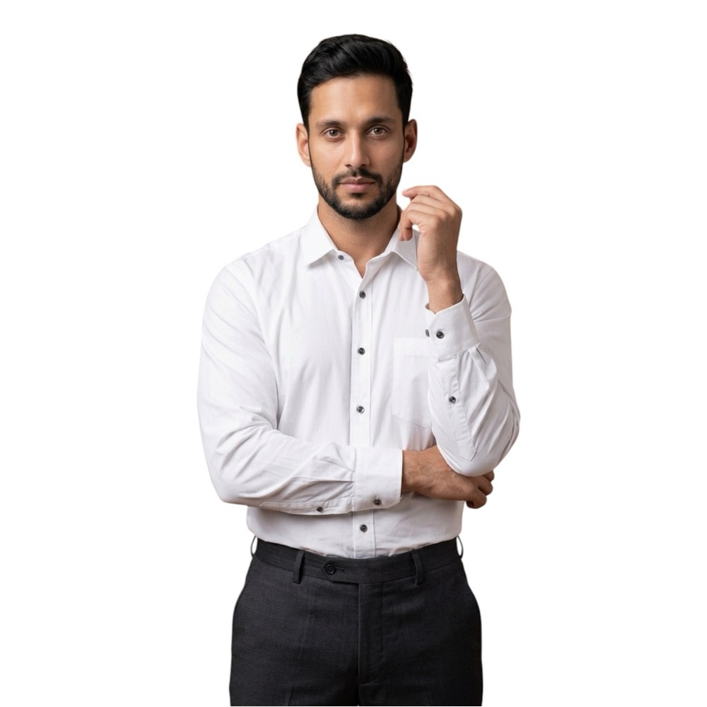 👔✨ Lanvin Paris White‎ Long Sleeve Dress Shirt – Neck 17